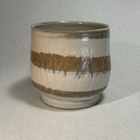 Brown Tan Etched Cup