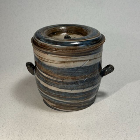 Dark Blue-Gray Urn with Handles