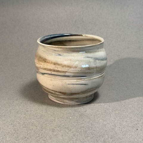 Cream-Blue Swirl Cup