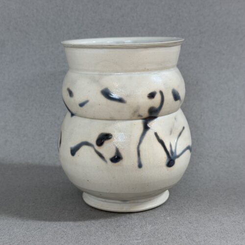 Large White Mug with Blue Scribbles